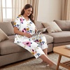 image:imageBestbee Womens Pajama Sets 2 Piece Lounge Outfits Summer Sleepwear V Neck Short Sleeve Capri Pant With Pockets Ladies PjsPink Fl White