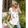 image:imageBestbee Womens Pajama Sets 2 Piece Summer Sleepwear Lounge Outfits Short Sleeve Long Pants With Pockets Ladies PjsShort Floral White
