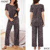 image:imageBestbee Womens Pajama Sets 2 Piece Summer Sleepwear Lounge Outfits Short Sleeve Long Pants With Pockets Ladies PjsShort Little Flower Black