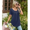 image:imageBestbee Womens Pajama Sets 2 Piece Summer Sleepwear Lounge Outfits Short Sleeve Long Pants With Pockets Ladies PjsShort Navy Blue