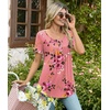 image:imageBestbee Womens Pajama Sets 2 Piece Summer Sleepwear Lounge Outfits Short Sleeve Long Pants With Pockets Ladies PjsShort Peach Pink