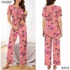 image:imageBestbee Womens Pajama Sets 2 Piece Summer Sleepwear Lounge Outfits Short Sleeve Long Pants With Pockets Ladies PjsShort Peach Pink