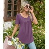 image:imageBestbee Womens Pajama Sets 2 Piece Summer Sleepwear Lounge Outfits Short Sleeve Long Pants With Pockets Ladies PjsShort Purple Red