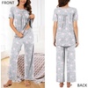 image:imageBestbee Womens Pajama Sets 2 Piece Summer Sleepwear Lounge Outfits Short Sleeve Long Pants With Pockets Ladies PjsShort Star Grey