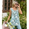 image:imageBestbee Womens Sleeveless Pajama Sets 2 Piece Sleepwear Summer Lounge Outfits Henley Tanks Capri Pants Ladies PjsBegonia Grayish Blue