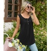 image:imageBestbee Womens Sleeveless Pajama Sets 2 Piece Sleepwear Summer Lounge Outfits Henley Tanks Capri Pants Ladies PjsBlack