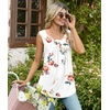 image:imageBestbee Womens Sleeveless Pajama Sets 2 Piece Sleepwear Summer Lounge Outfits Henley Tanks Capri Pants Ladies PjsFloral White
