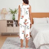 image:imageBestbee Womens Sleeveless Pajama Sets 2 Piece Sleepwear Summer Lounge Outfits Henley Tanks Capri Pants Ladies PjsFloral White
