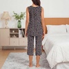 image:imageBestbee Womens Sleeveless Pajama Sets 2 Piece Sleepwear Summer Lounge Outfits Henley Tanks Capri Pants Ladies PjsLittle Flower Black
