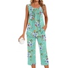 image:imageBestbee Womens Sleeveless Pajama Sets 2 Piece Sleepwear Summer Lounge Outfits Henley Tanks Capri Pants Ladies PjsMint Green
