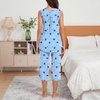 image:imageBestbee Womens Sleeveless Pajama Sets 2 Piece Sleepwear Summer Lounge Outfits Henley Tanks Capri Pants Ladies PjsMoon Planetblue