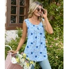 image:imageBestbee Womens Sleeveless Pajama Sets 2 Piece Sleepwear Summer Lounge Outfits Henley Tanks Capri Pants Ladies PjsMoon Planetblue