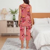 image:imageBestbee Womens Sleeveless Pajama Sets 2 Piece Sleepwear Summer Lounge Outfits Henley Tanks Capri Pants Ladies PjsPeach Pink