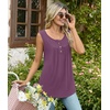 image:imageBestbee Womens Sleeveless Pajama Sets 2 Piece Sleepwear Summer Lounge Outfits Henley Tanks Capri Pants Ladies PjsPurple Red