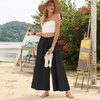 image:imageBestbee Womens Wide Leg Palazzo Pants Dressy Casual Gaucho Cropped Pants Elastic Waist with PocketsBlack