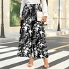 image:imageBestbee Womens Wide Leg Palazzo Pants Dressy Casual Gaucho Cropped Pants Elastic Waist with PocketsBlack Campanula