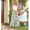 image:imageBestbee Womens Wide Leg Palazzo Pants Dressy Casual Gaucho Cropped Pants Elastic Waist with PocketsBlack Floral Beige