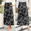 image:imageBestbee Womens Wide Leg Palazzo Pants Dressy Casual Gaucho Cropped Pants Elastic Waist with PocketsBlackwhite Flower