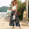 image:imageBestbee Womens Wide Leg Palazzo Pants Dressy Casual Gaucho Cropped Pants Elastic Waist with PocketsBlackwhite Flower