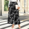 image:imageBestbee Womens Wide Leg Palazzo Pants Dressy Casual Gaucho Cropped Pants Elastic Waist with PocketsBlackwhite Flower