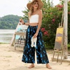 image:imageBestbee Womens Wide Leg Palazzo Pants Dressy Casual Gaucho Cropped Pants Elastic Waist with PocketsBlue Floralblack