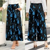 image:imageBestbee Womens Wide Leg Palazzo Pants Dressy Casual Gaucho Cropped Pants Elastic Waist with PocketsBlue Floralblack