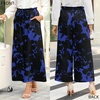image:imageBestbee Womens Wide Leg Palazzo Pants Dressy Casual Gaucho Cropped Pants Elastic Waist with PocketsBlue Flower