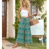 image:imageBestbee Womens Wide Leg Palazzo Pants Dressy Casual Gaucho Cropped Pants Elastic Waist with PocketsBluekhaki Floral
