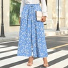 image:imageBestbee Womens Wide Leg Palazzo Pants Dressy Casual Gaucho Cropped Pants Elastic Waist with PocketsBluewhite Flower