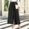 image:imageBestbee Womens Wide Leg Palazzo Pants Dressy Casual Gaucho Cropped Pants Elastic Waist with PocketsDotted Gridblack