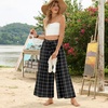 image:imageBestbee Womens Wide Leg Palazzo Pants Dressy Casual Gaucho Cropped Pants Elastic Waist with PocketsDotted Gridblack