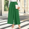 image:imageBestbee Womens Wide Leg Palazzo Pants Dressy Casual Gaucho Cropped Pants Elastic Waist with PocketsDrak Green