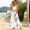image:imageBestbee Womens Wide Leg Palazzo Pants Dressy Casual Gaucho Cropped Pants Elastic Waist with PocketsFloral White