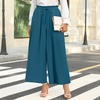 image:imageBestbee Womens Wide Leg Palazzo Pants Dressy Casual Gaucho Cropped Pants Elastic Waist with PocketsGrayish Blue
