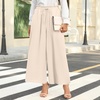 image:imageBestbee Womens Wide Leg Palazzo Pants Dressy Casual Gaucho Cropped Pants Elastic Waist with PocketsIvory White