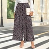image:imageBestbee Womens Wide Leg Palazzo Pants Dressy Casual Gaucho Cropped Pants Elastic Waist with PocketsLittle Fl Black