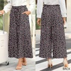 image:imageBestbee Womens Wide Leg Palazzo Pants Dressy Casual Gaucho Cropped Pants Elastic Waist with PocketsLittle Fl Black