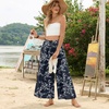 image:imageBestbee Womens Wide Leg Palazzo Pants Dressy Casual Gaucho Cropped Pants Elastic Waist with PocketsNavywhite Flower