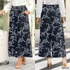 image:imageBestbee Womens Wide Leg Palazzo Pants Dressy Casual Gaucho Cropped Pants Elastic Waist with PocketsNavywhite Flower