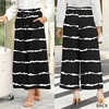 image:imageBestbee Womens Wide Leg Palazzo Pants Dressy Casual Gaucho Cropped Pants Elastic Waist with PocketsStripe Black