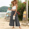 image:imageBestbee Womens Wide Leg Palazzo Pants Dressy Casual Gaucho Cropped Pants Elastic Waist with PocketsWhite Fleckblack