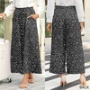 image:imageBestbee Womens Wide Leg Palazzo Pants Dressy Casual Gaucho Cropped Pants Elastic Waist with PocketsWhite Fleckblack
