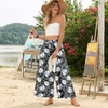 image:imageBestbee Womens Wide Leg Palazzo Pants Dressy Casual Gaucho Cropped Pants Elastic Waist with PocketsWhite Lily