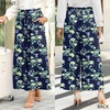 image:imageBestbee Womens Wide Leg Palazzo Pants Dressy Casual Gaucho Cropped Pants Elastic Waist with PocketsWhite Lilyblue