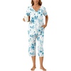 Floral Aqua Blue-beige