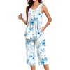 Floral Aqua Blue-beige