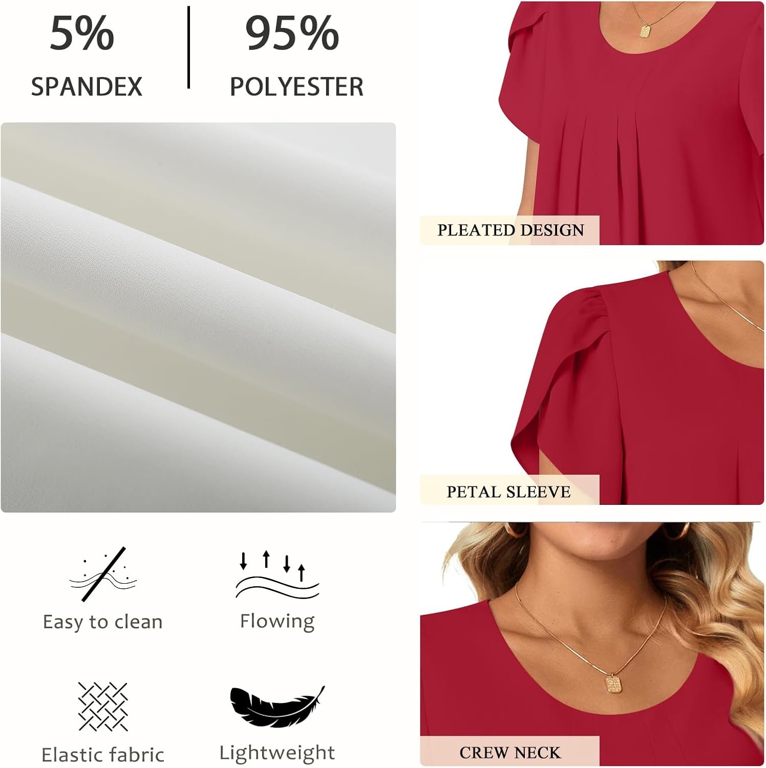 image:imageBestbee Womens Plus Size Tops Dressy Casual Summer Chiffon Blouses Short Sleeve Dress Shirts Business Loose Fit TunicsCrewneck Vintage Checkers