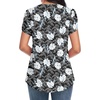 image:imageBestbee Womens Dressy Chiffon Blouses V Neck Tops Tee 2025 Summer Shirts Petal Short Sleeve Casual TShirtsPetal SleeveWhite Lily