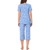 image:imageBestbee Womens Pajama Set 2 Piece Lounge Outfit Sleepwear Set Crew Neck TShirt Capri Pant With Pockets Ladies PjsBluewhite FlowerGrey