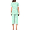 image:imageBestbee Womens Pajama Set 2 Piece Lounge Outfit Sleepwear Set Crew Neck TShirt Capri Pant With Pockets Ladies PjsColorful ButterflygreenWh
